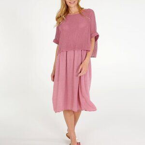 Made in Italy Raw Moda Layered Cotton Dress - One Size (Fits 8-14)